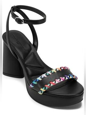Karl lagerfeld Haden ankle strap heel platform sandal black 8